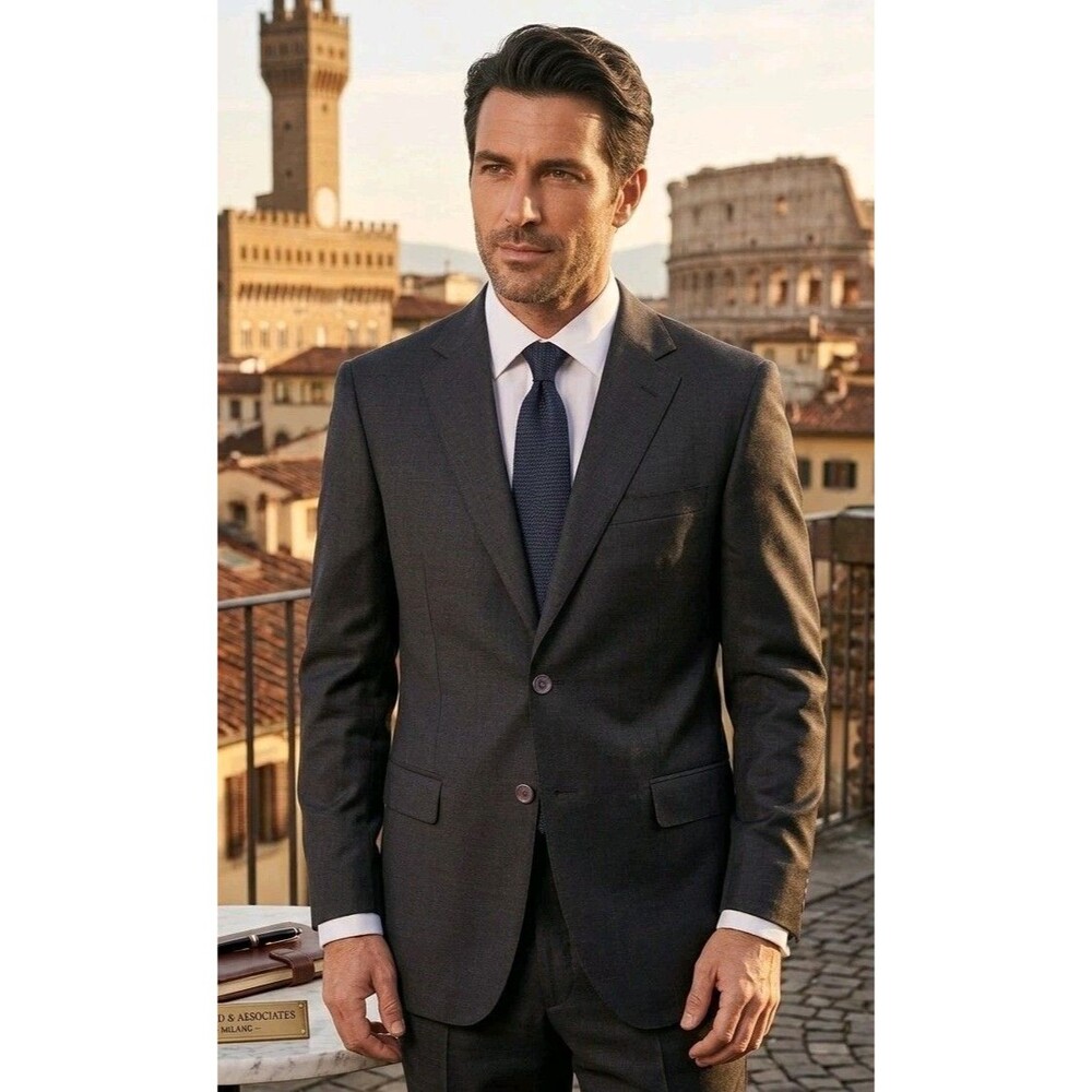 Jos A Bank Gray Blazer Men’s 46L Wool Cento CinQuanta 150's Suit Jacket EUC